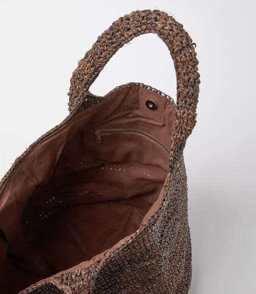 Cowhide and Raffia Tote Bags