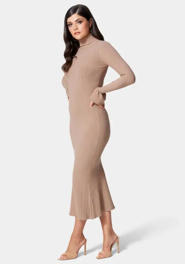 Elegant Long Bodycon Dress With Sleeves