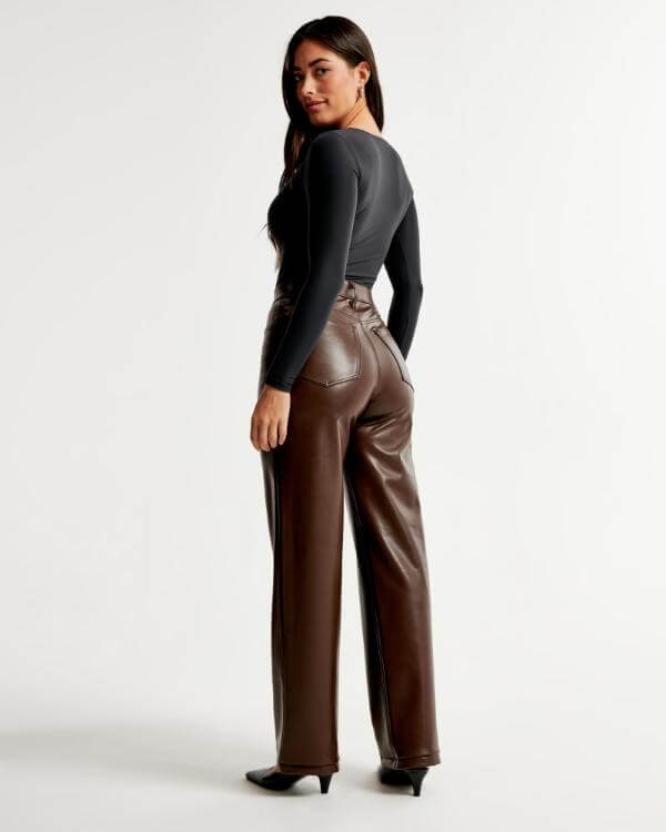 High Rise Leather Pants Outfit