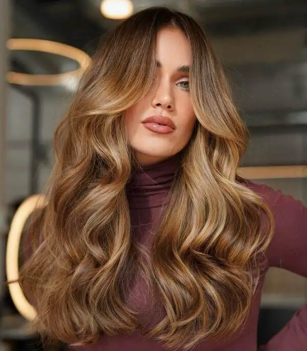 Honey Balayage on Brown Hair