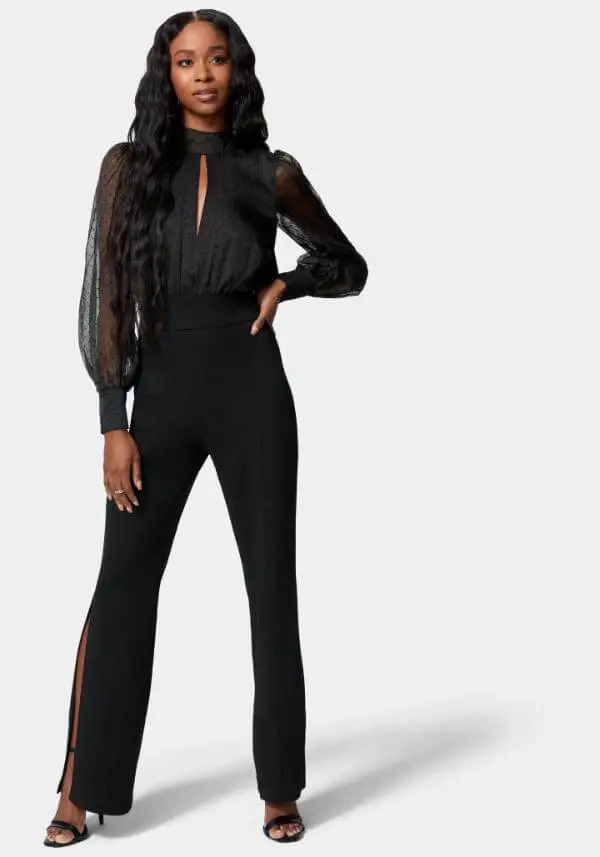 Long Sleeve Jumpsuit Outfit Black Women