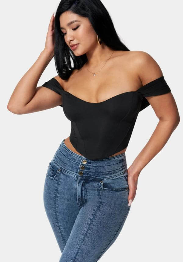 Off Shoulder Top Outfit Casual Jeans