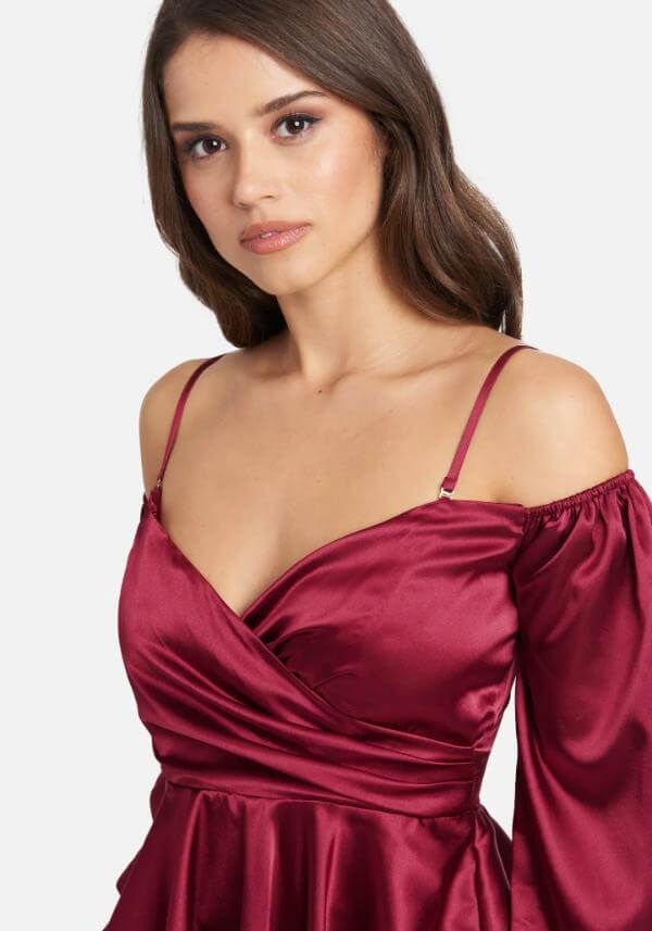 Off The Shoulder Satin Blouse