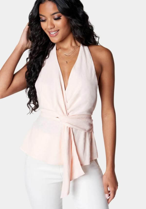 Peplum Halter Top Outfit