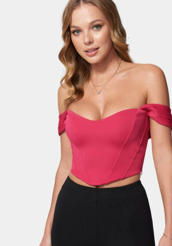 Pink Off Shoulder Top Outfit Casual