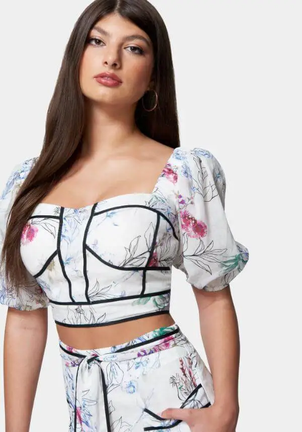 Printed Bustier Top