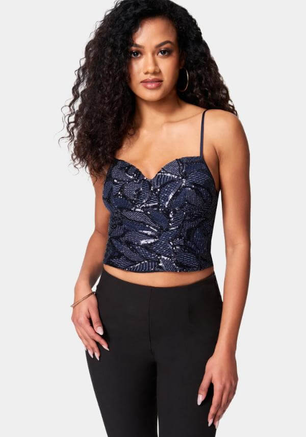 Sequin Bustier Top Outfit