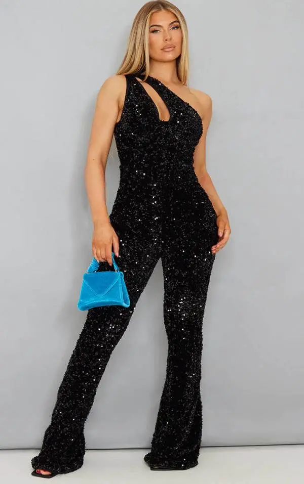 Sequin Jumpsuit Party Outfit