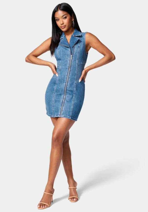 Short Denim Dress Outfit Casual