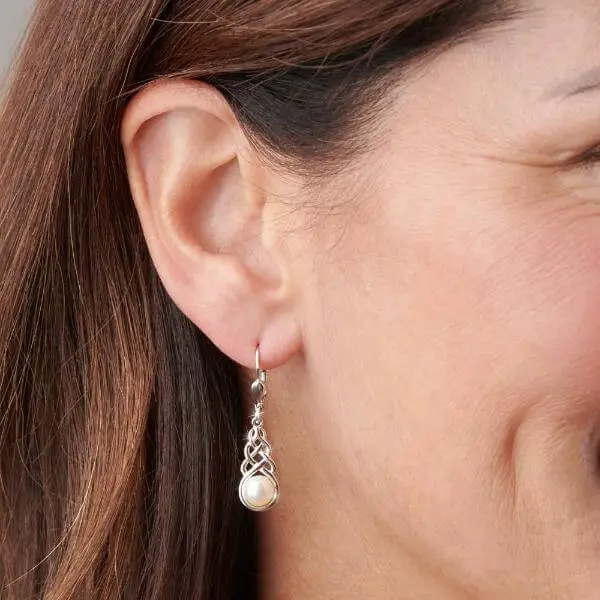 Silver Pearl Earrings Aesthetic
