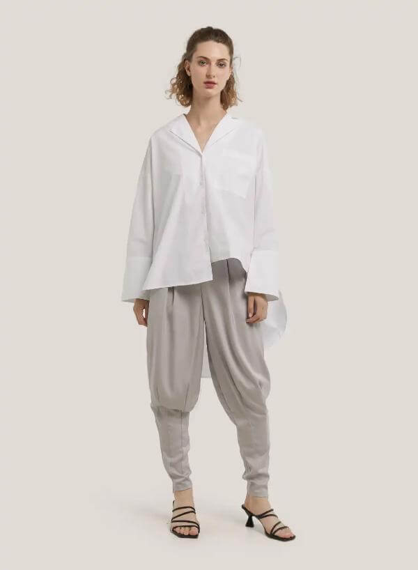 Tapered Trousers Woman Outfit