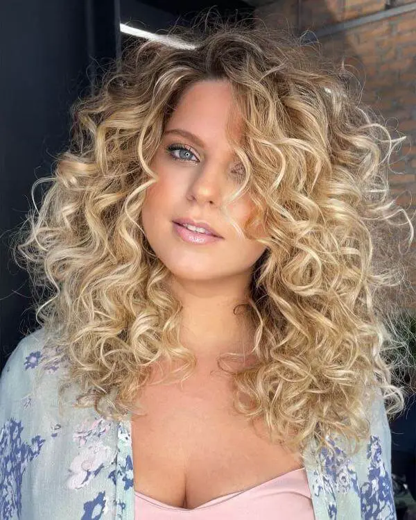 Warm Blonde Curly Hair