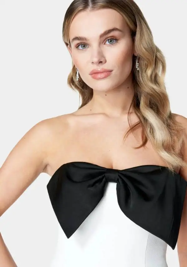 White Dress With Front Bow