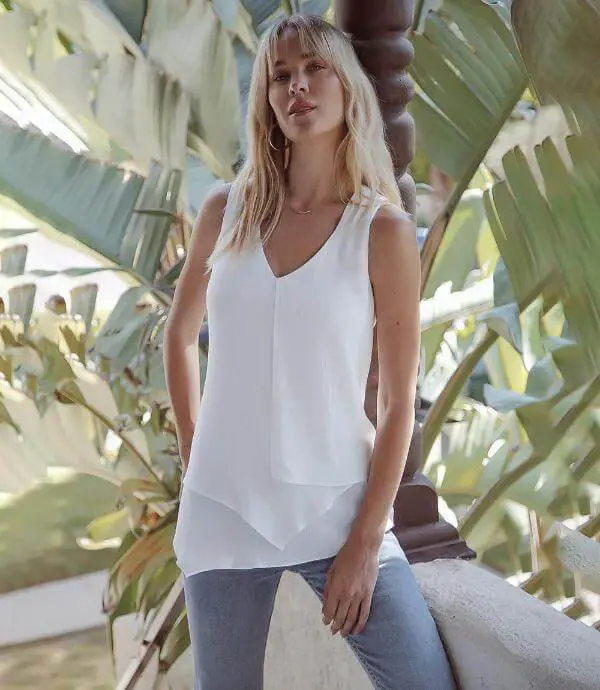 White Layered Tank Top