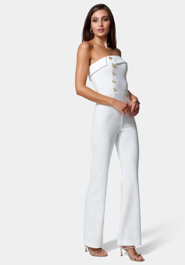 White Strapless Jumpsuit Outfit