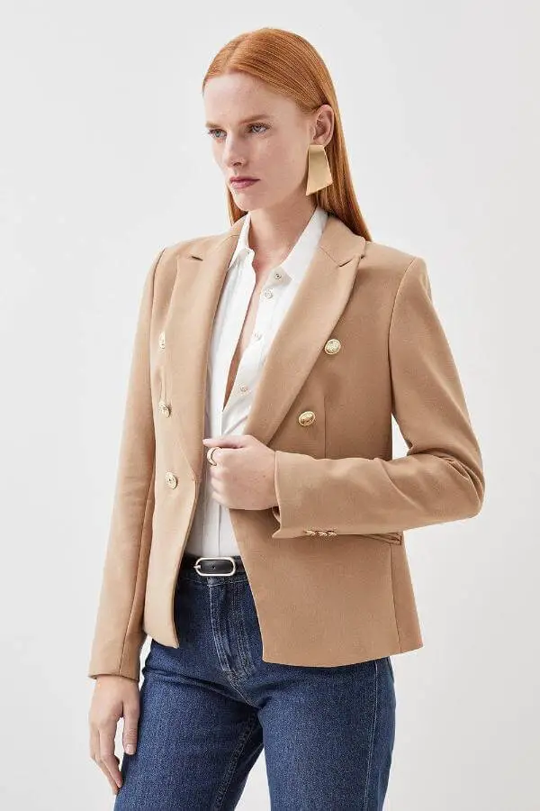 Camel Military Blazer Outfit