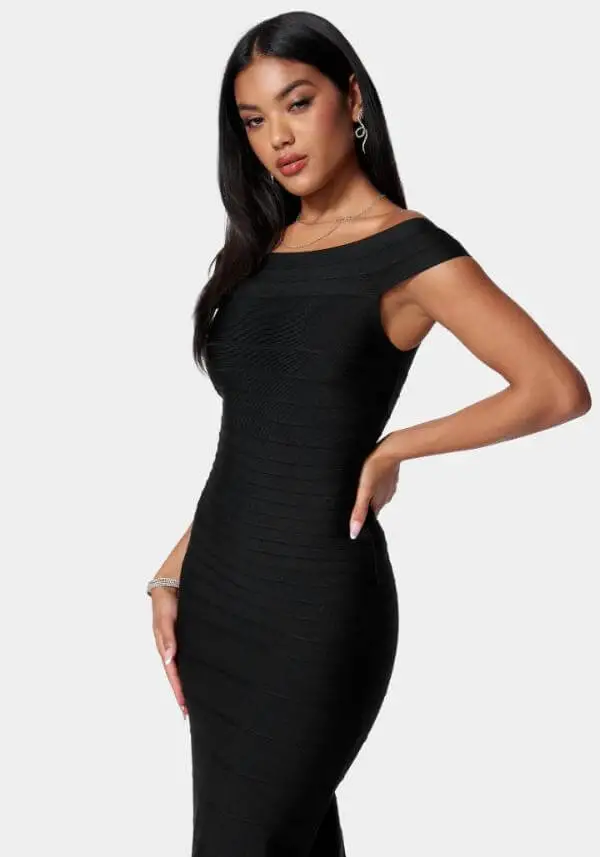 Long Bodycon Dress With Short Sleeves