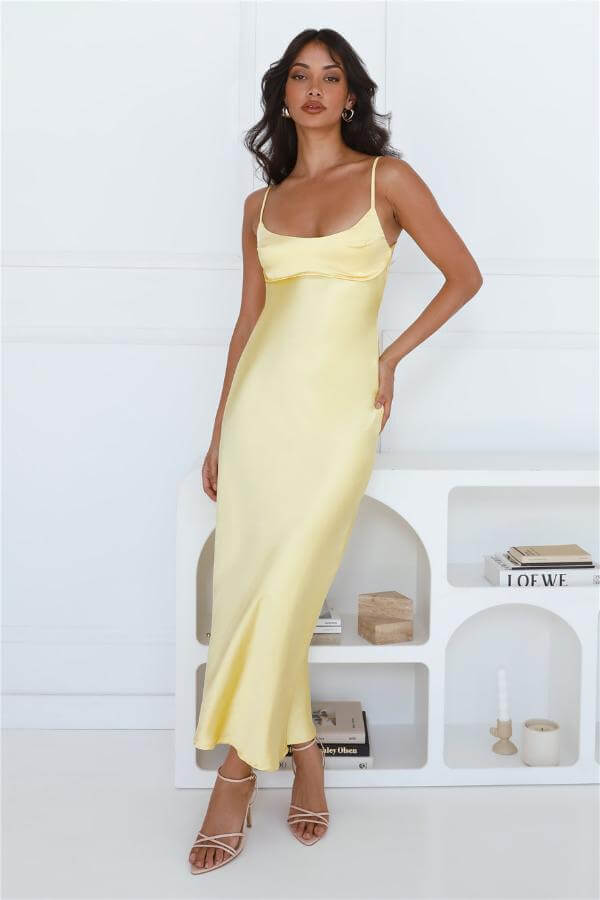Long Yellow Dress Aesthetic