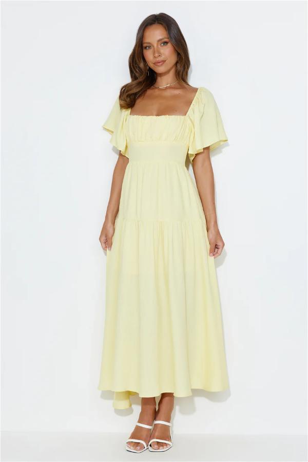 Long Yellow Dress Casual