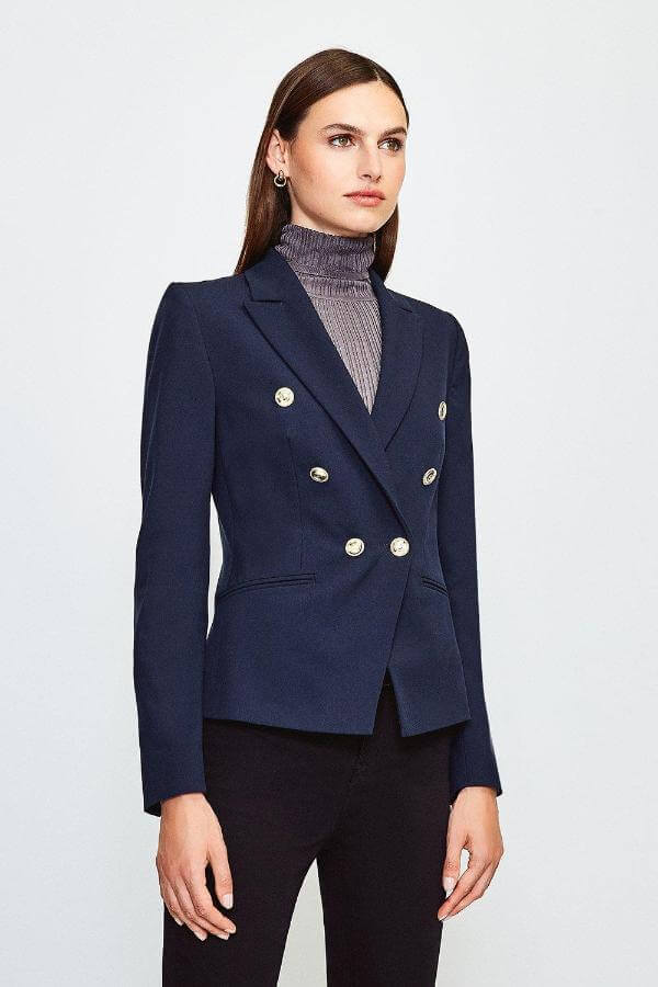 Navy Military Blazer Outfit Women