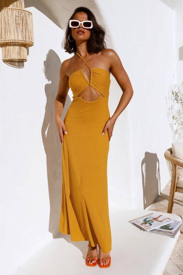 pastel yellow maxi dress