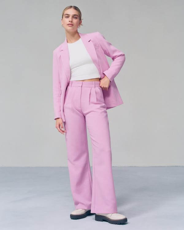 Pink Blazer and Pants Outfit Women