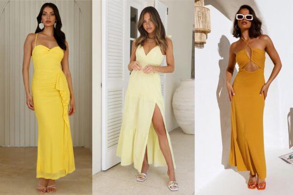 yellow maxi dresses