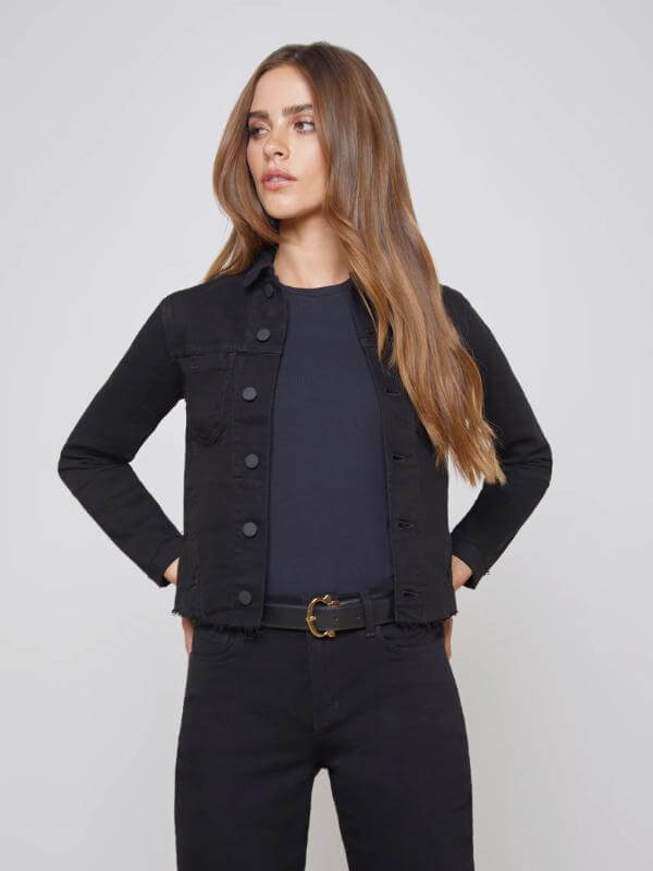 Black Denim Jacket Outfit Women