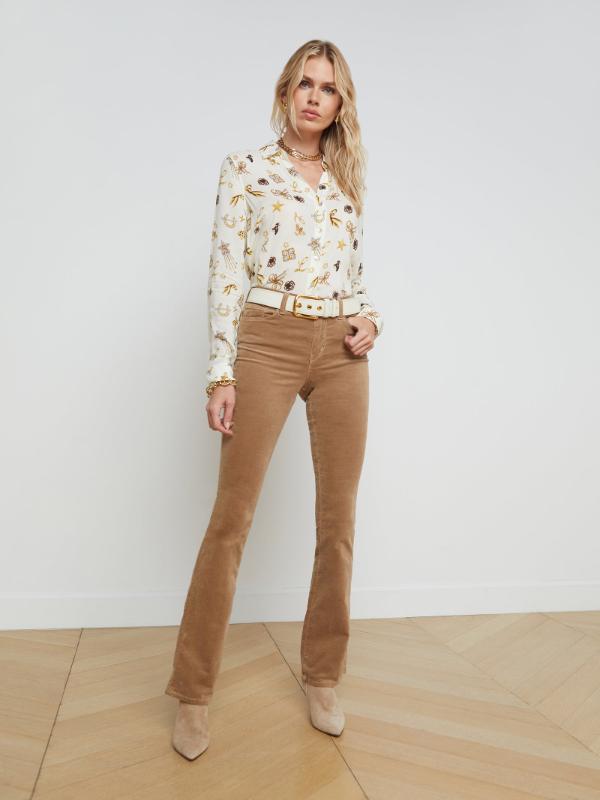 Light Brown Velvet Jeans Outfit