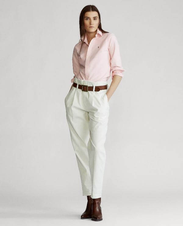 Pink Oxford Shirt Women Outfit