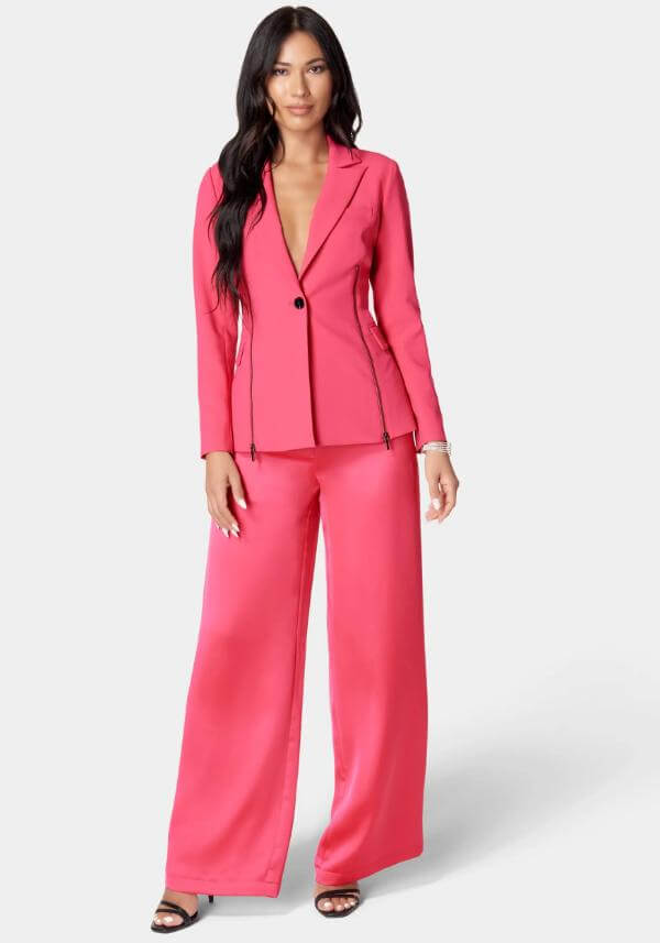 Pink Satin Pants Outfit