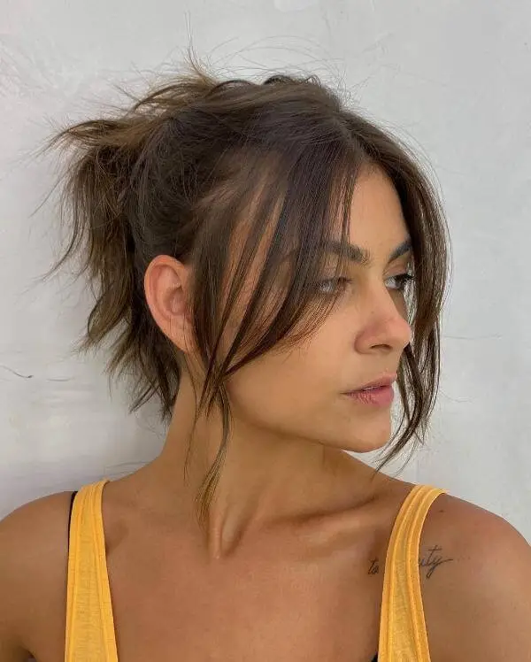 Short Ponytail With Bangs 