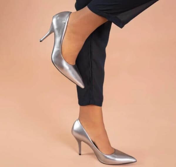 Silver Metallic Pumps