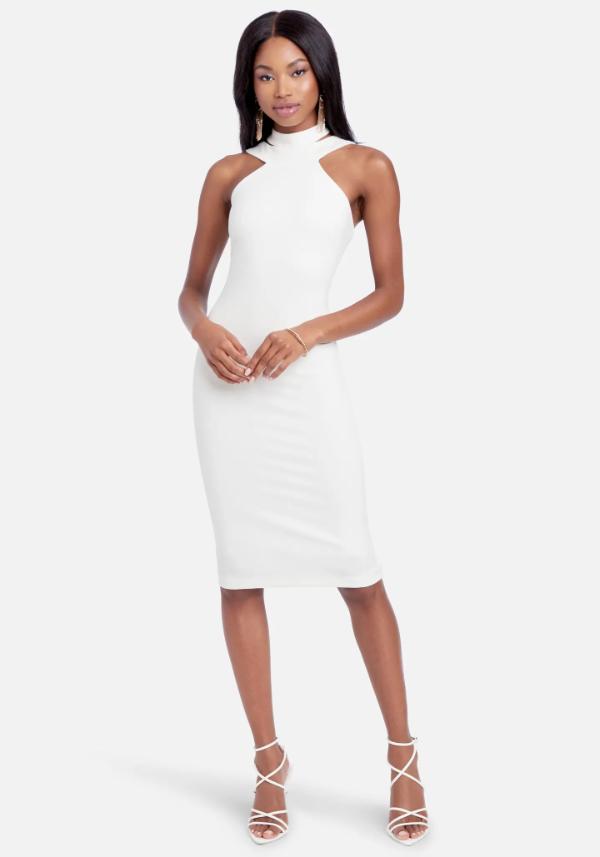 White Bodycon Midi Dress Outfit