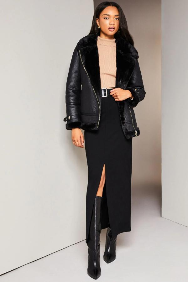 Aviator Jacket Outfit Skirt