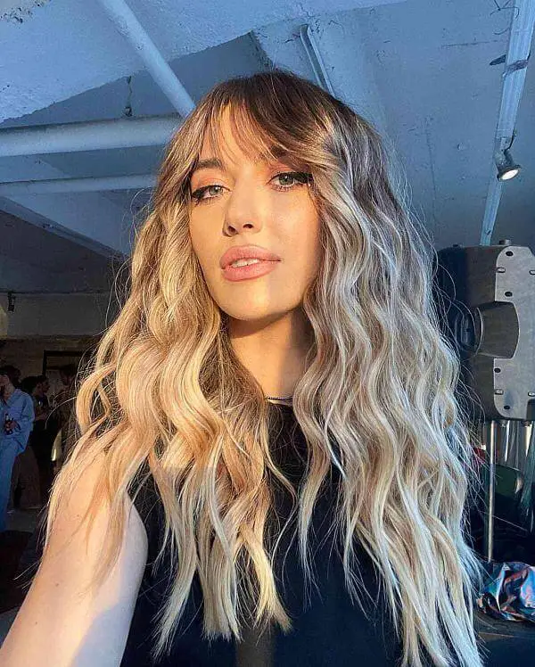 Beach Waves With Bangs