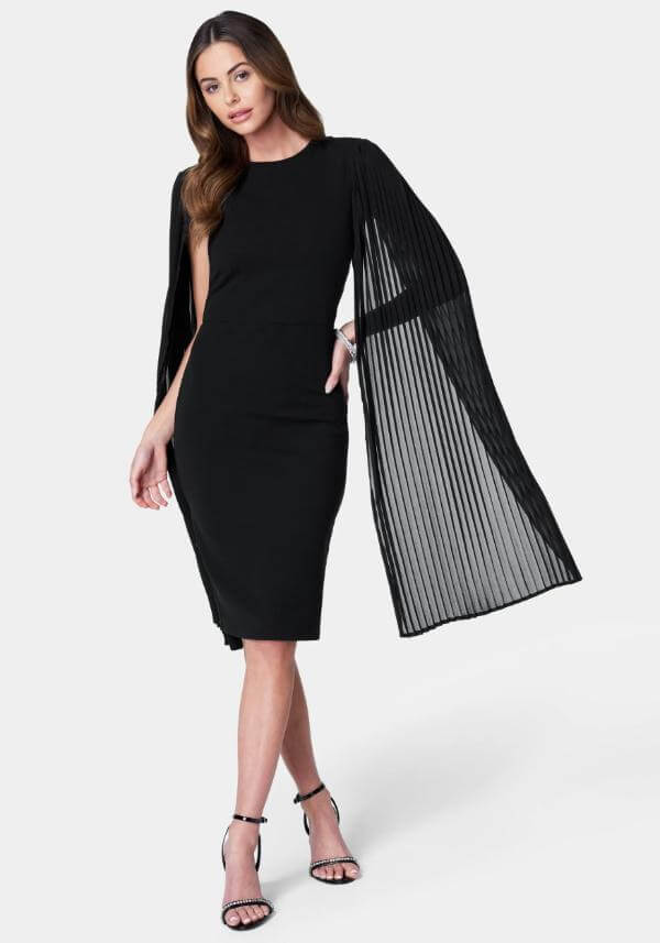 Black Cape Sleeve Dress