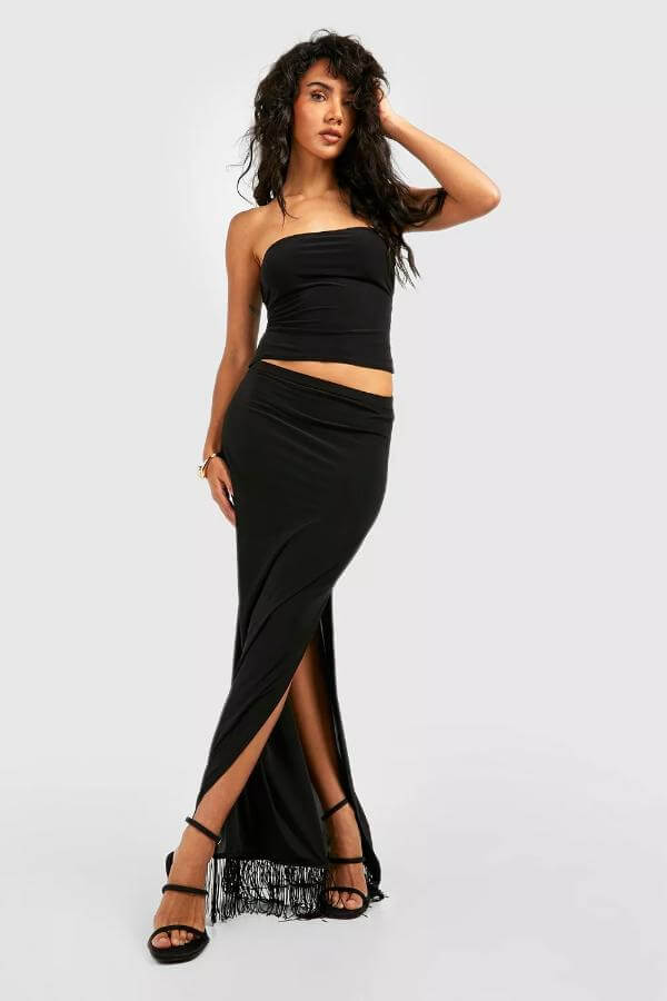 Black Long Skirt Outfit Summer