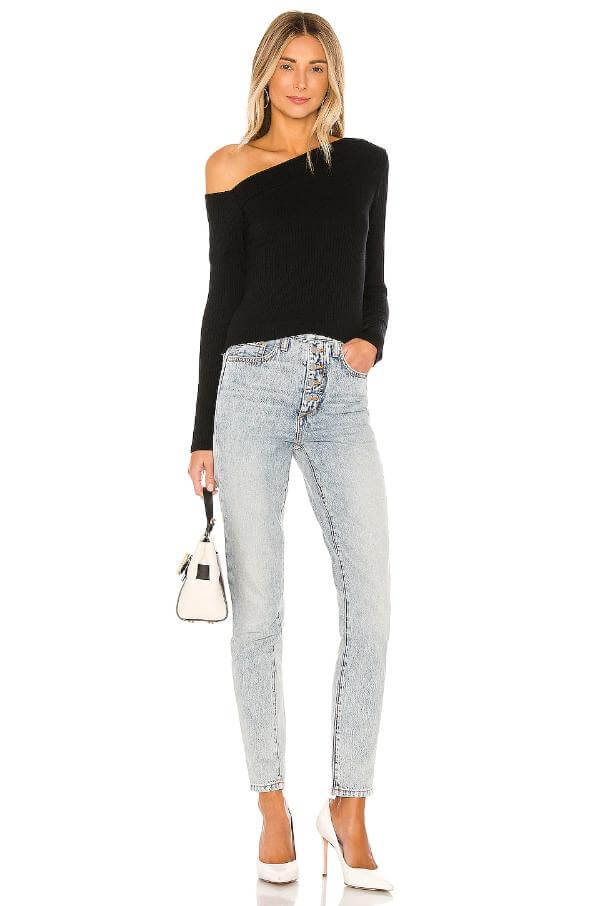 Black Long Sleeve Top Outfit Jeans
