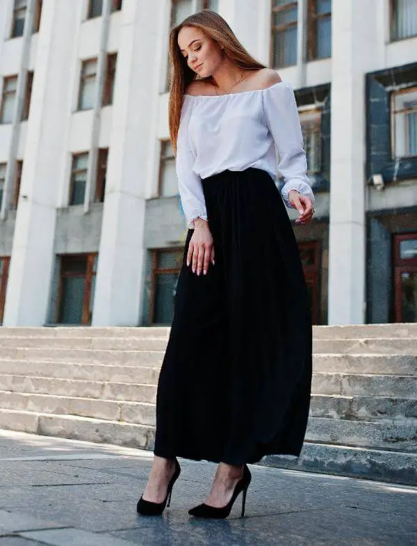 Black Maxi Skirt Outfit Fall