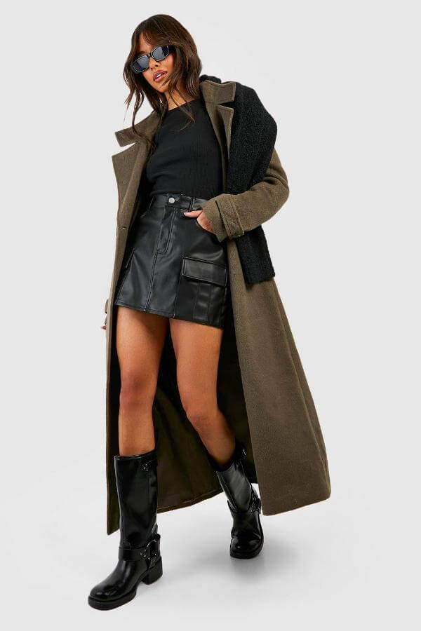 Black Short Skirt Outfit Winter