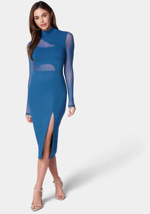 Blue Midi Dress Formal