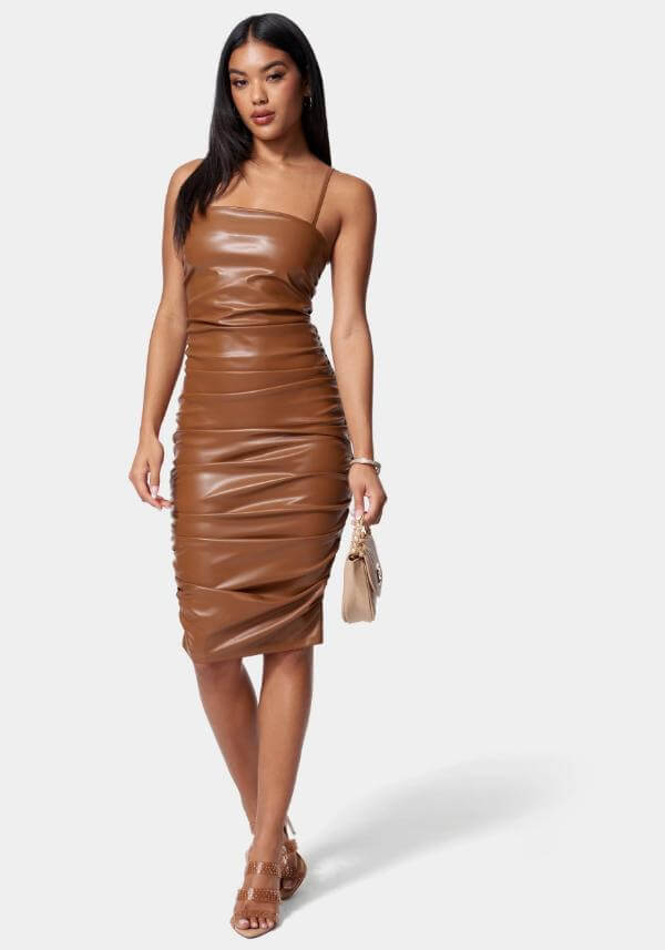 Brown Midi Dress Outfit Casual