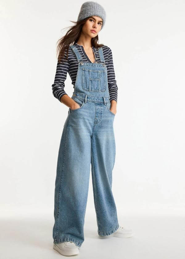 Denim Dungarees Outfit Winter