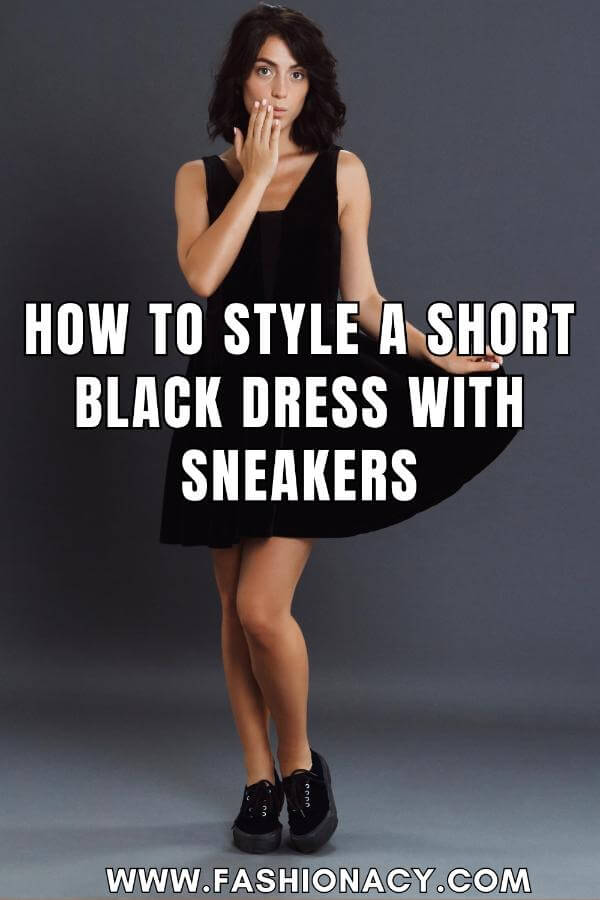 How to Style a Short Black Dress With Sneakers