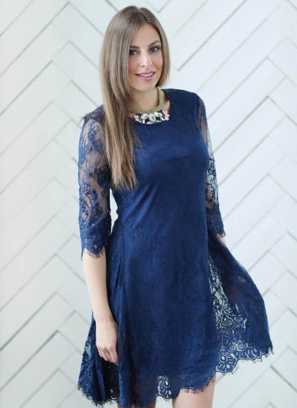 How to Style a Short Navy Blue Dress