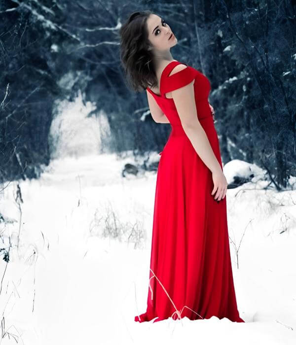 How to Style Long Red Dress in Winter