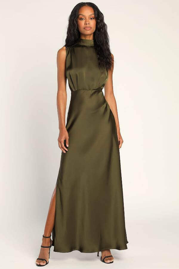 How to Style Olive Green Maxi Dress