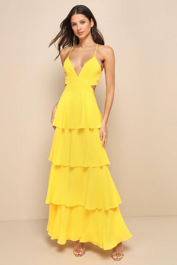 How to Style a Yellow Long Dress