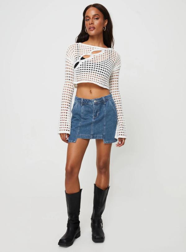 Mini Denim Skirt Outfit Ideas